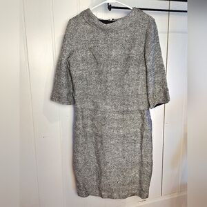 TALBOTS Sophisticated Black and White 100% SILK TWEED Dress